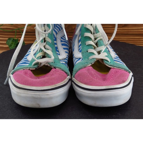 Vans x Disney Mickey Mouse Girls Youth 3 High‎ Top Sneakers Pink Blue Suede - Picture 2 of 7